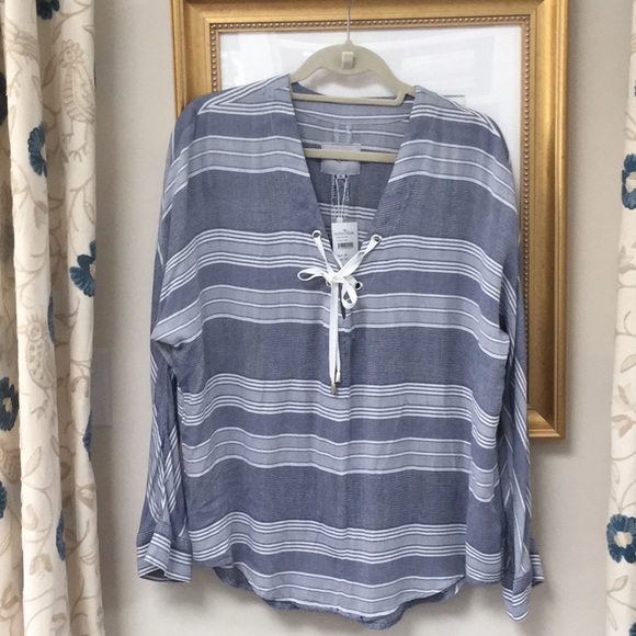 Rails Striped Tunic Drawstring Top NWT XS - Picture 2 of 5